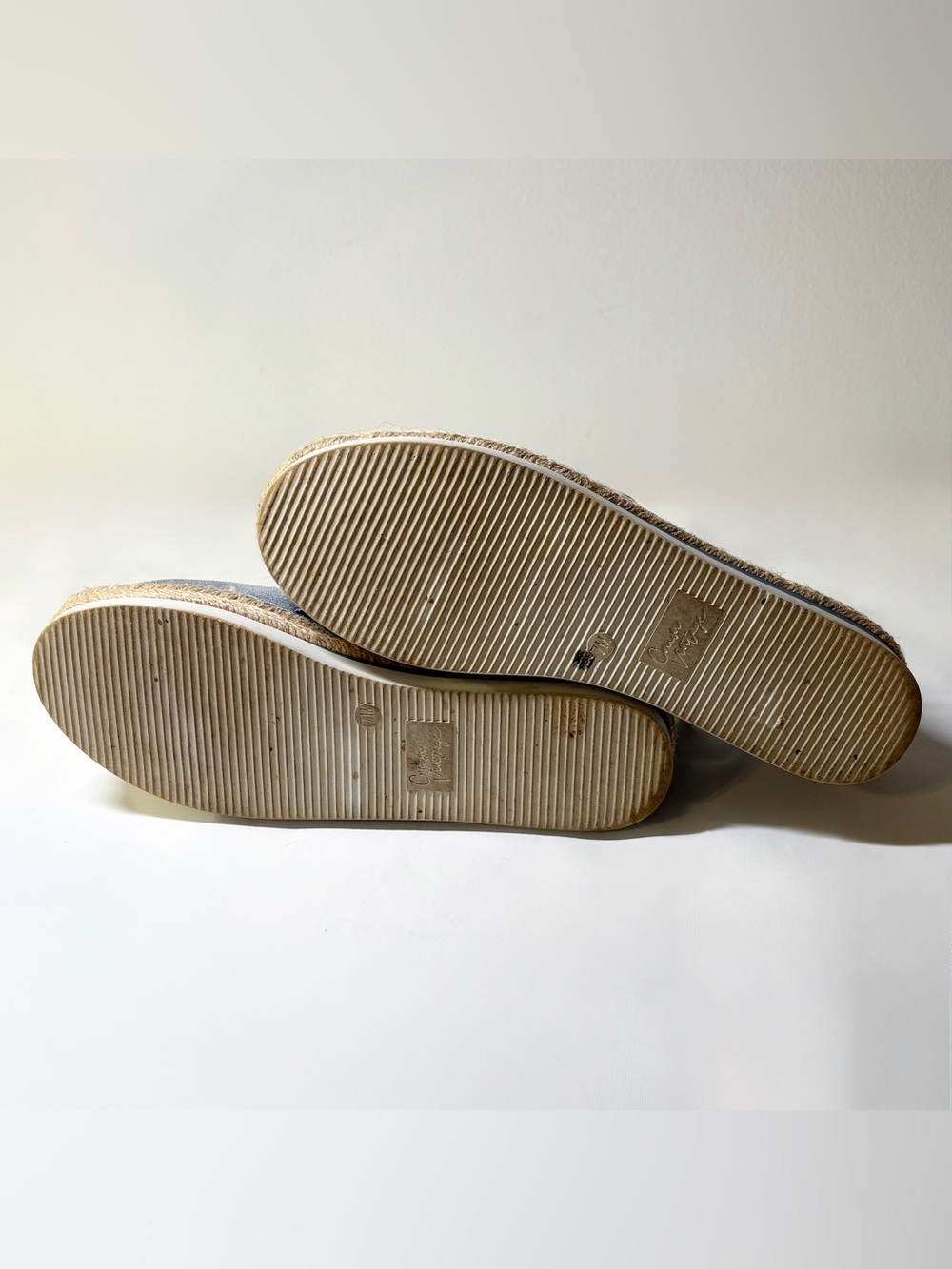 Crown Vintage Brixie Powder Blue Espadrille Leather Scalloped Embroider Size 7 - Picture 9 of 14